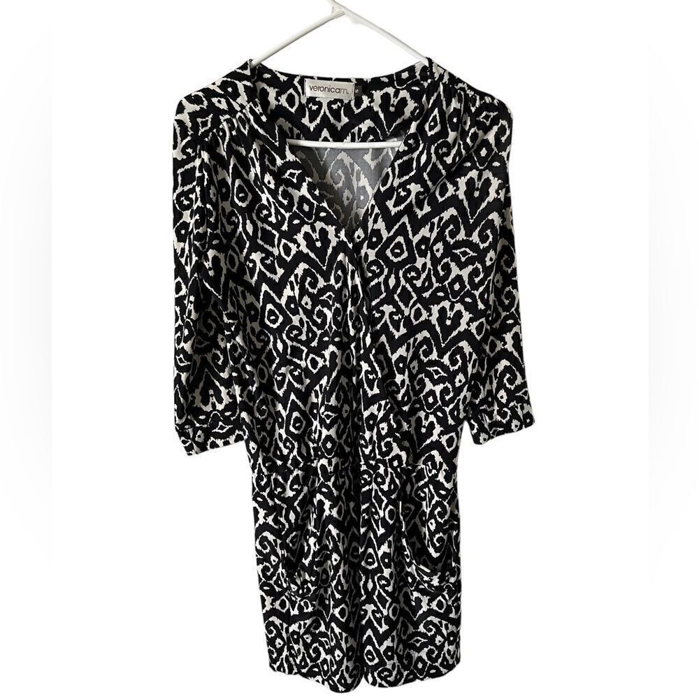 Veronica M Prop Waist Black and White Dress